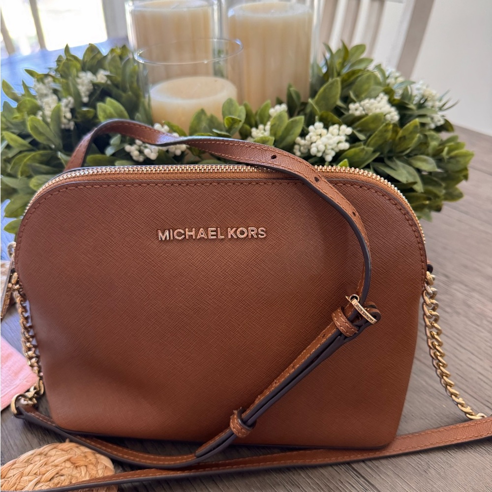 Michael Kors Brown Leather Crossbody Bag